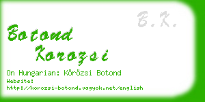 botond korozsi business card